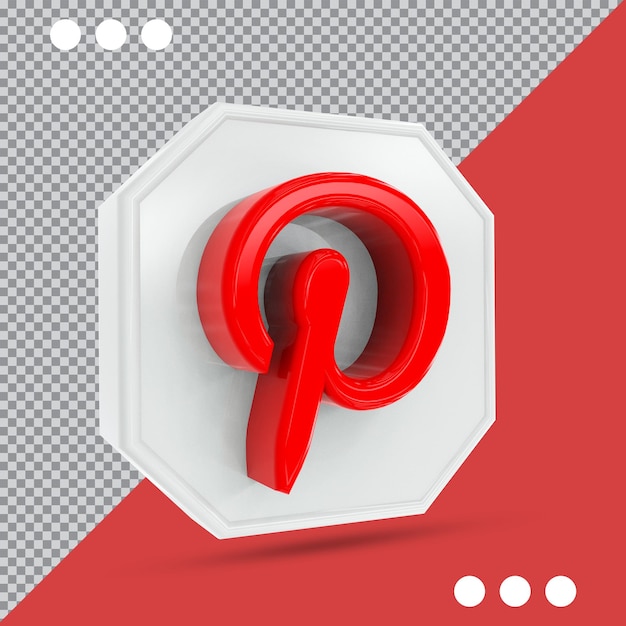 icon Pinterest 3d social media collection logos in modern style