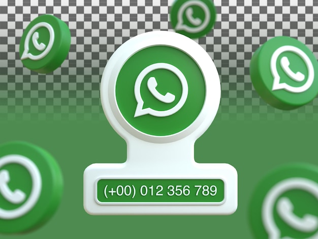 Icon profile on WhatsApp 3d render composition isolated with editable text