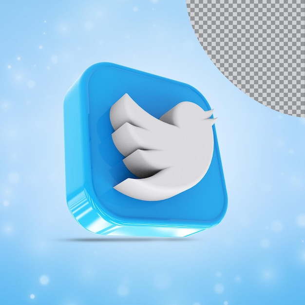 icon twitter 3d social media icons logo collection in modern style color