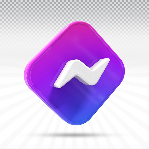 icons Messenger 3d  social media logos in modern style