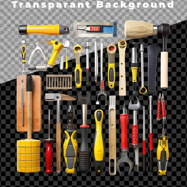 Icons set of different simple tools for housework and non professional repair