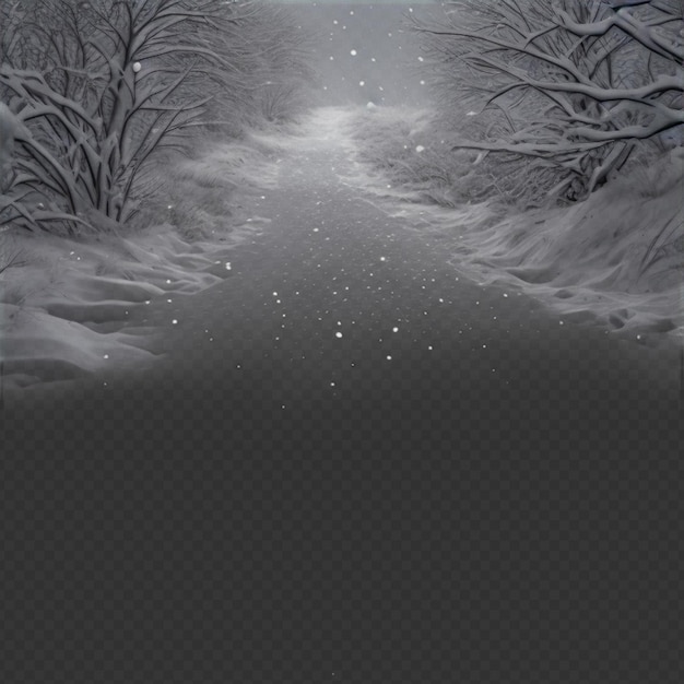 PSD icy embrace the mystique of winter landscapes on transparent background