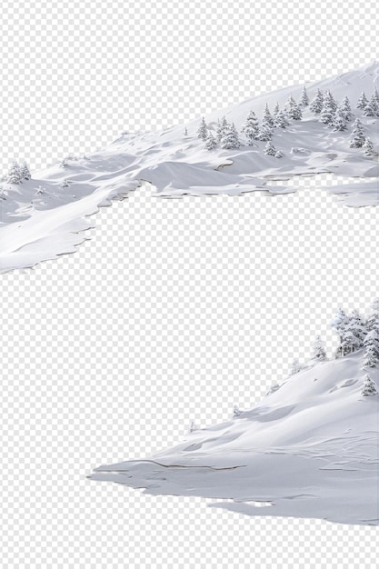 PSD icy embrace the mystique of winter landscapes on transparent background