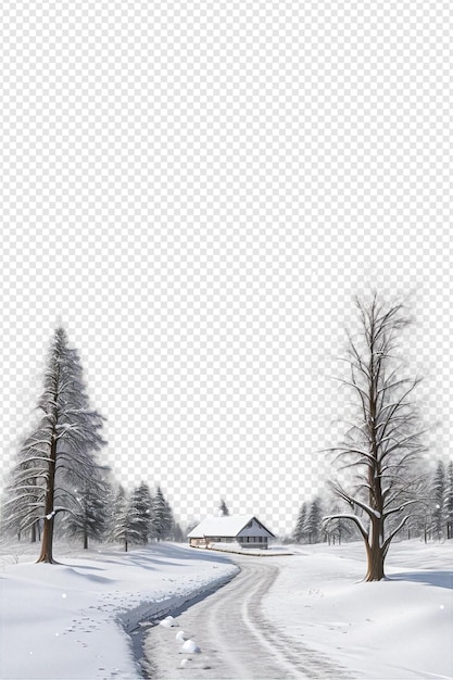 Icy embrace The mystique of winter landscapes on transparent background