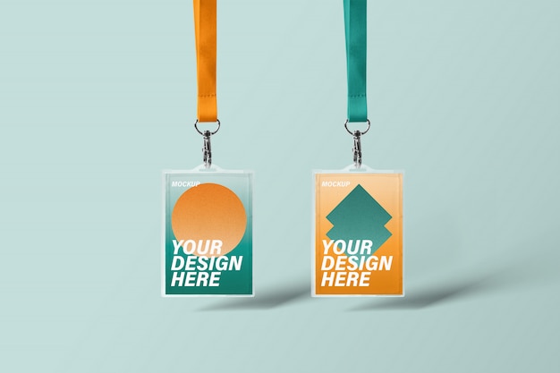 Id card holder mockup