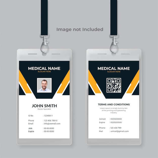 Id card medical concept with shape design