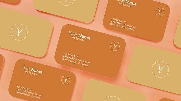 ID Card minimalist mockup nature orange theme clean