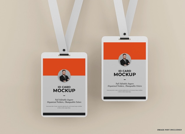 id card mockup isolated design