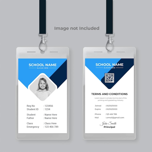 Id card template design psd file