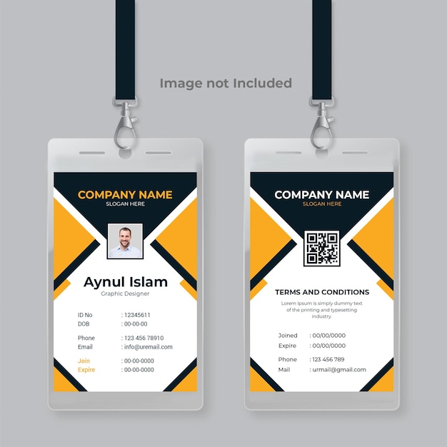 Id card template psd design