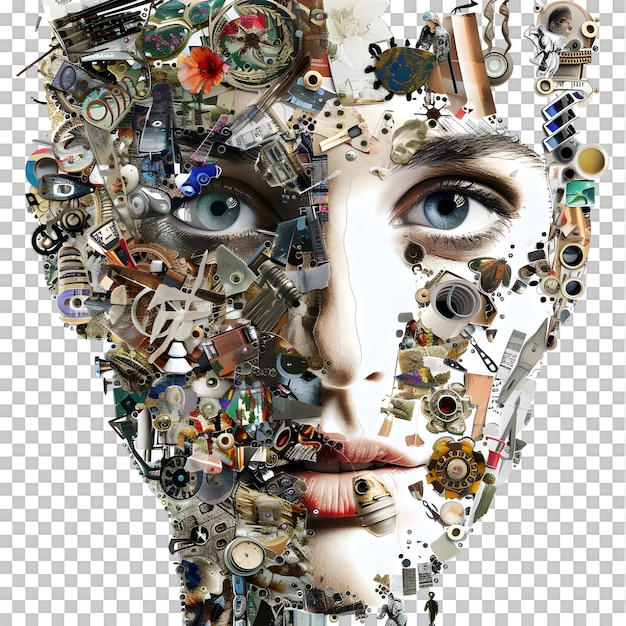 Identity Tapestry Collage of a womans face composed of