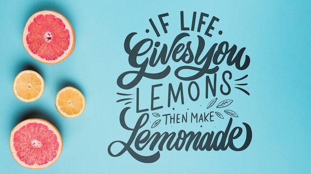 If life gives you lemons, then make lemonade. motivational lettering quote