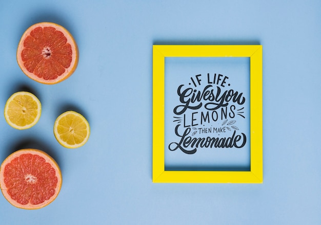 PSD if life gives you lemons, then make lemonade. motivational lettering quote