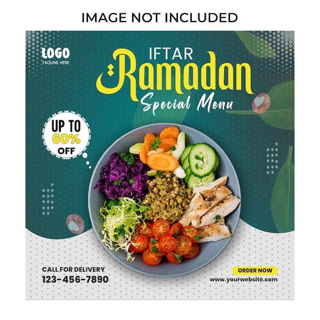 Iftar Ramadan special menu social media post banner design