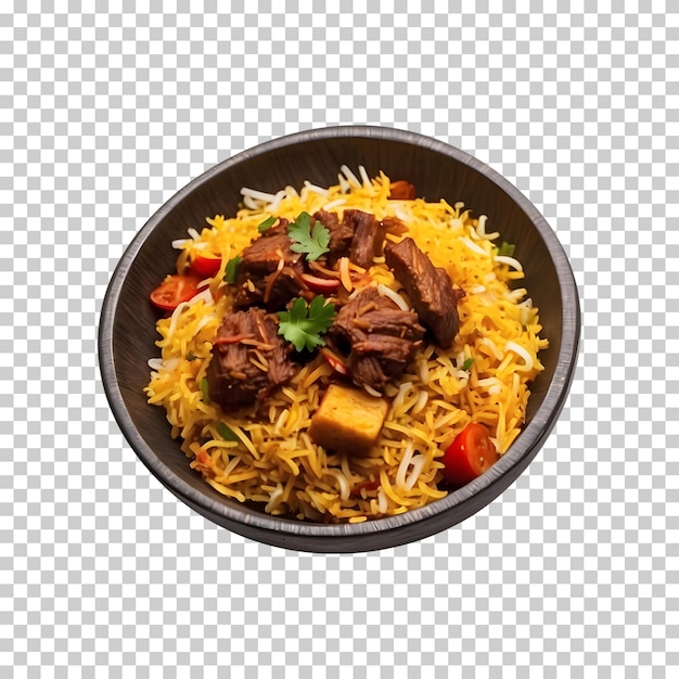 Iftar Special Delicious Beef Biryani Isolated on a Transparent Background