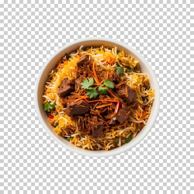 Iftar Special Delicious Beef Biryani Isolated on a Transparent Background