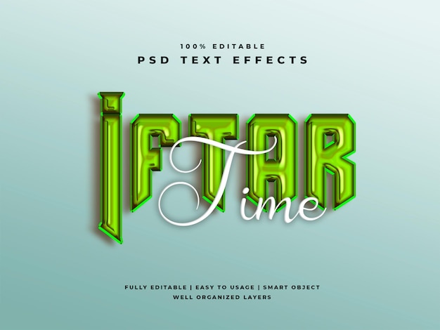 Iftar Time 3d text effect