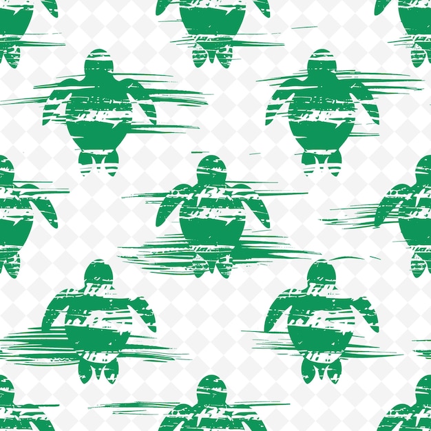 PSD ikat pattern with kind of turtle icon and blurred lines with nature inspired abstract outline art