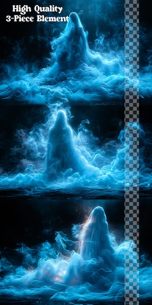 PSD illuminate designs with spectral glow transparent background