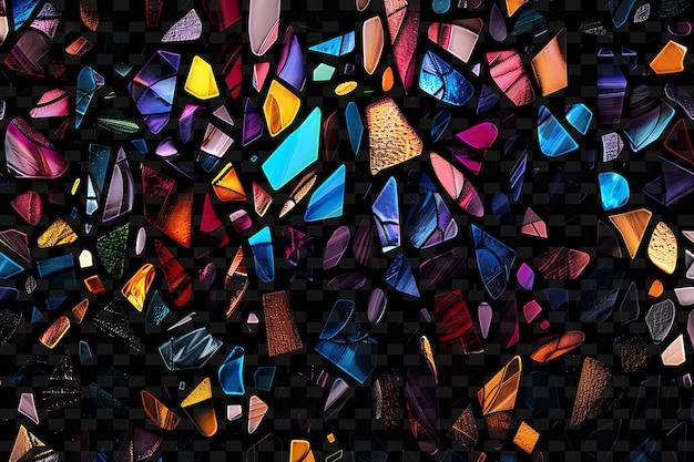 Illuminated Stained Glass Shards Layered Stained Glass Colla Y2K Texture Shape Background Decor Art