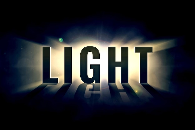 PSD illuminating light text effect