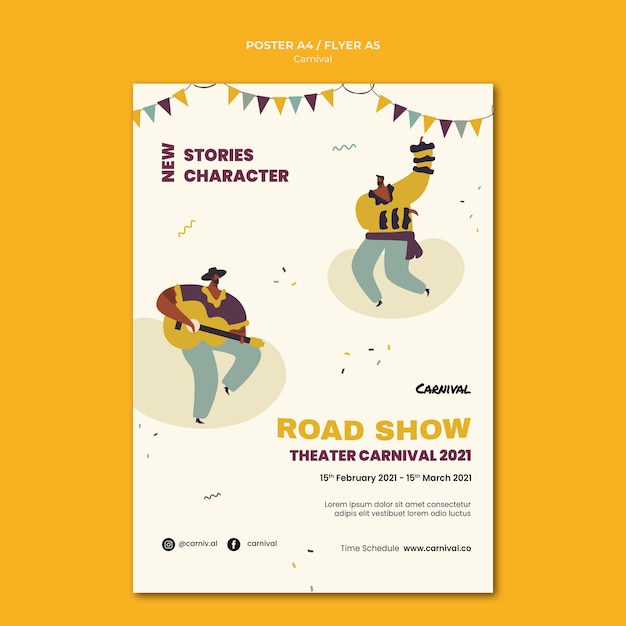 Illustrated carnival poster template