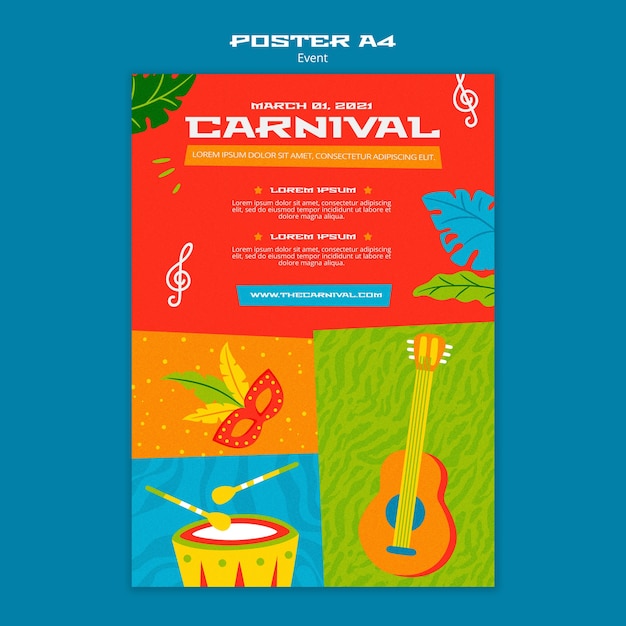 Illustrated carnival poster template