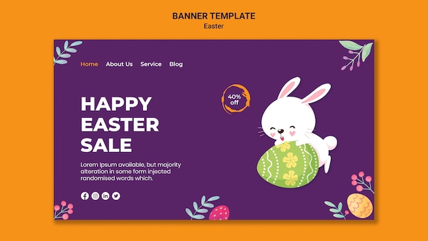 Illustrated easter event banner template