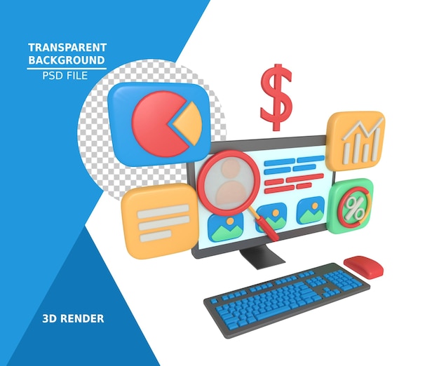 Illustration about website SEO analysis on computer