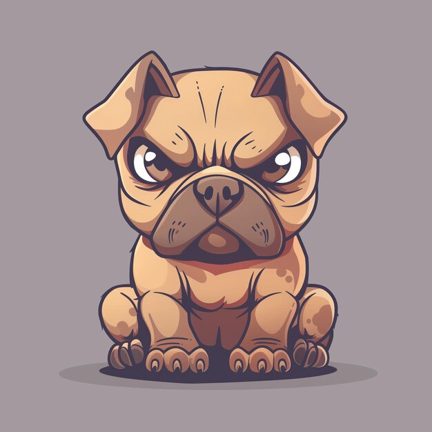 PSD illustration of annoyed bulldog expression