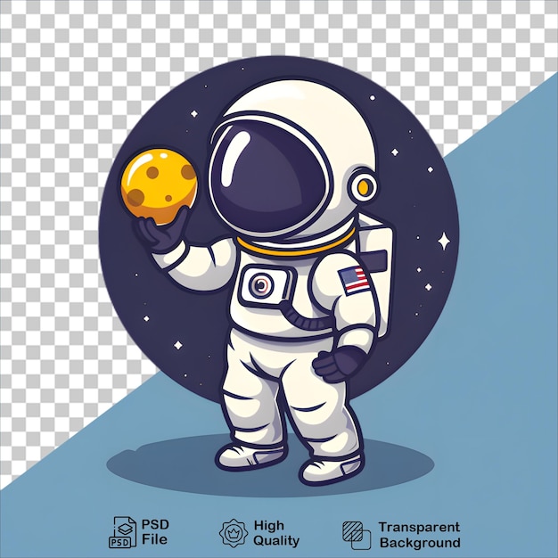 an illustration of a astronaut with a moon on it