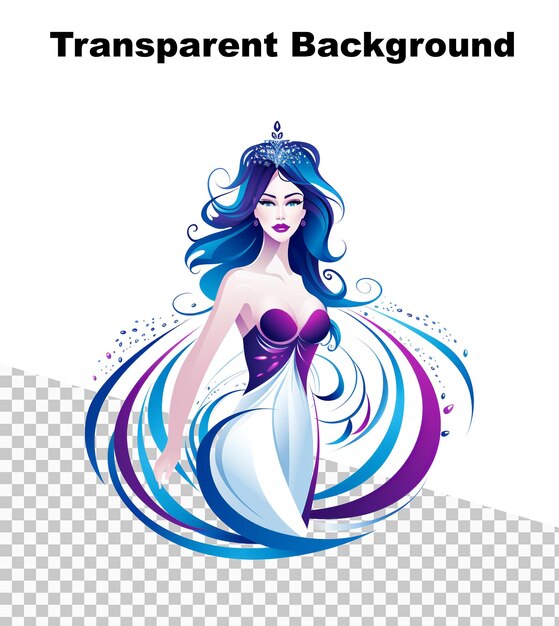 PSD an illustration of a beauty industry style woman logo on transparent background