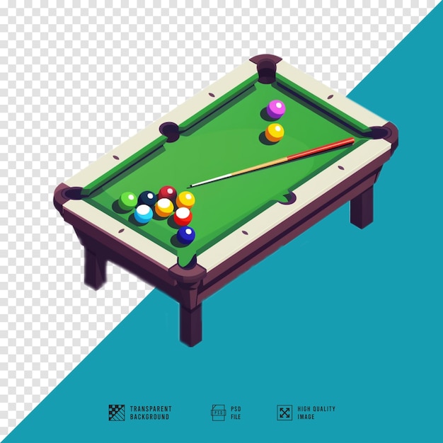 PSD an illustration of a billiard table facing face down with balls on it