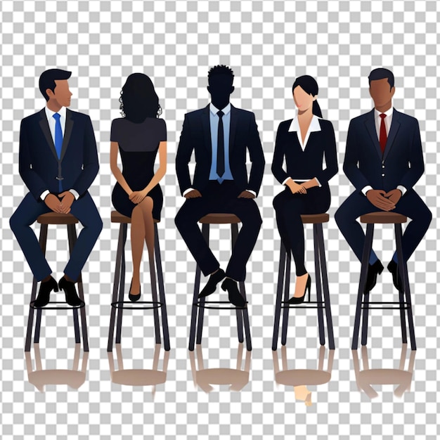 PSD illustration business people concept isolated on white background