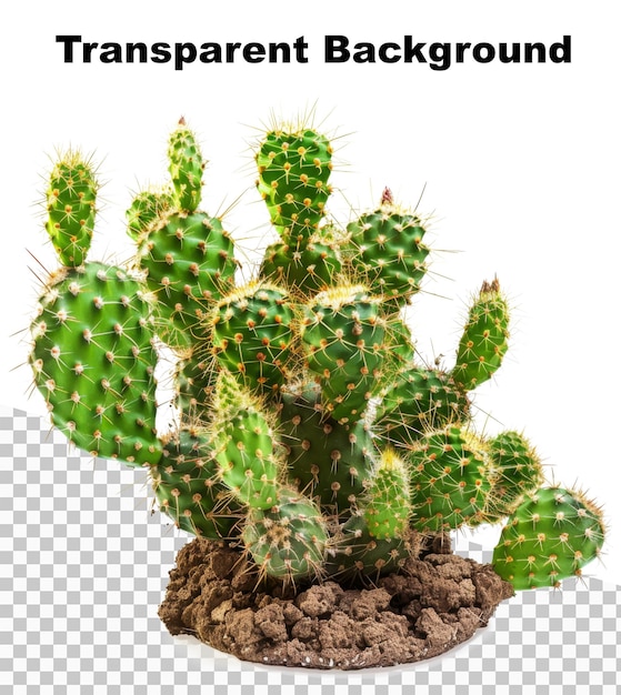 An illustration of a cactus on transparent background