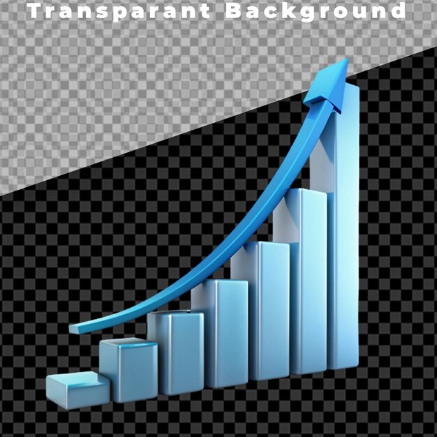 PSD illustration of diagram with the growing progress