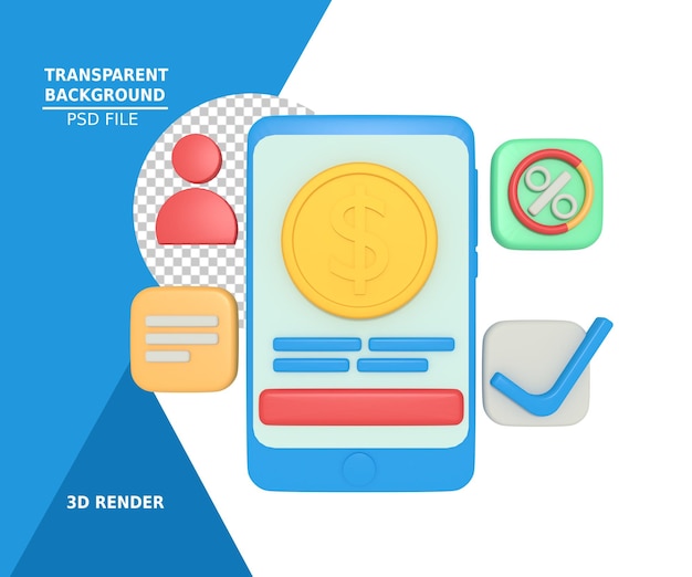 Illustration digital payment with smartphone