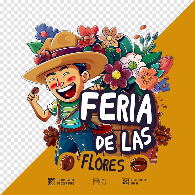 illustration for the Feria de las Flores festival celebration without background