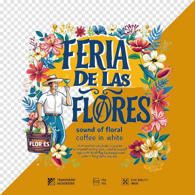 illustration for the Feria de las Flores festival celebration without background