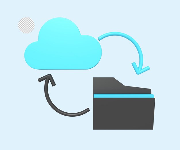 Illustration of file being transferred to cloud storage