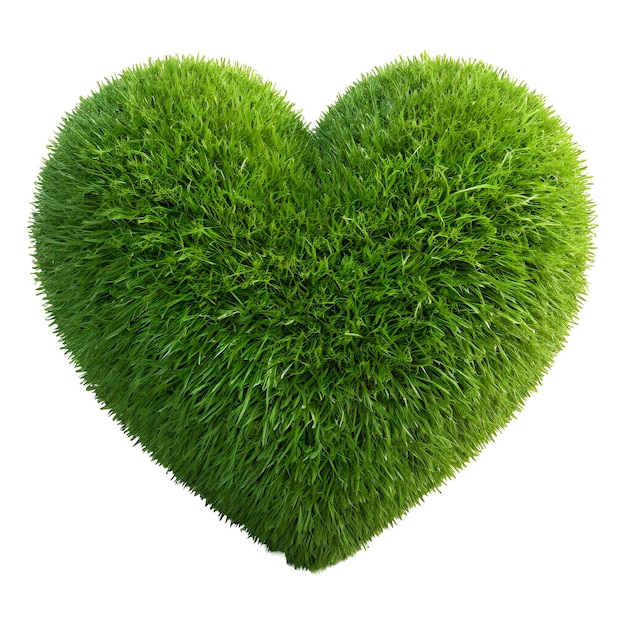 Illustration of green lawn in the shape of a heart