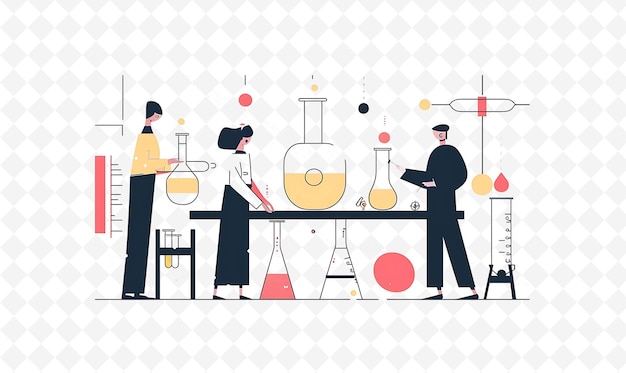 PSD an illustration of a group of people working in a laboratory