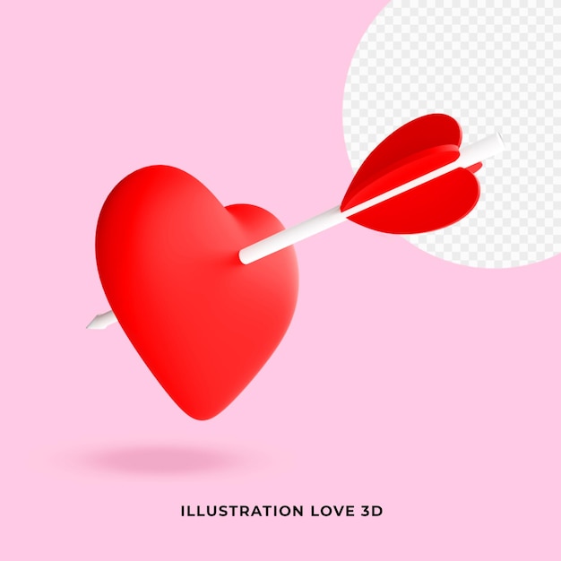 Illustration love 3d red