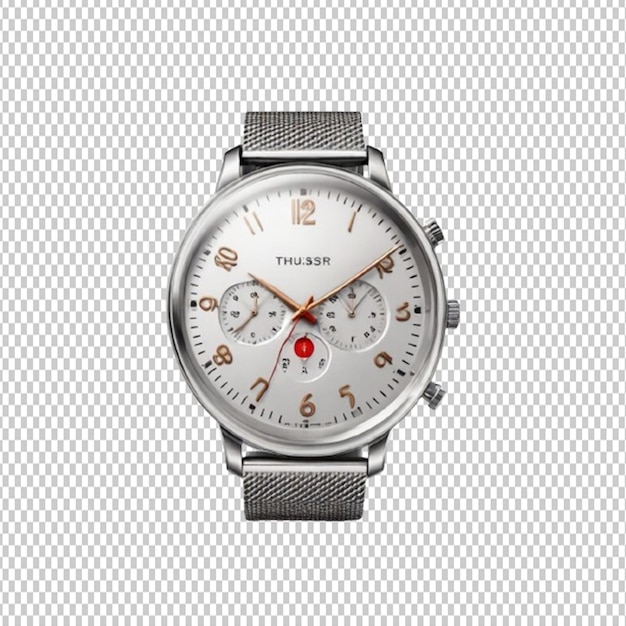 An illustration of a modern wrist watch isolated on a transparent background