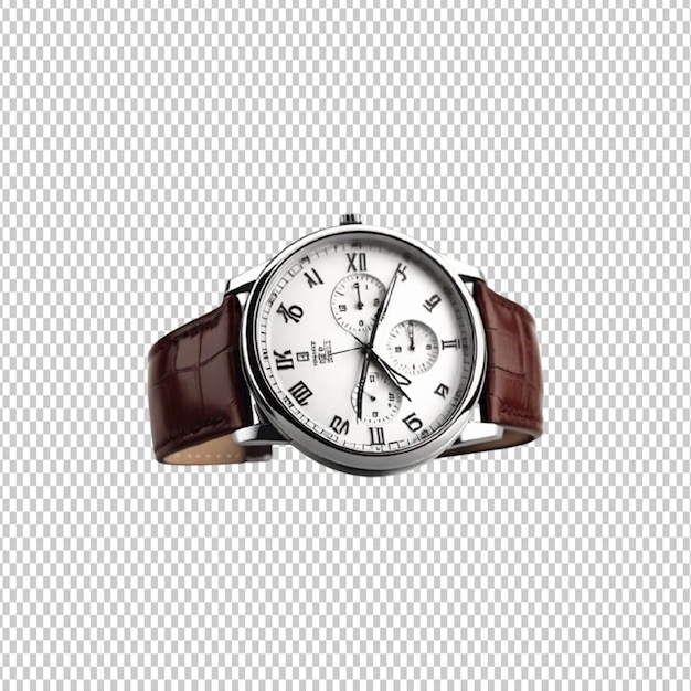 An illustration of a modern wrist watch isolated on a transparent background