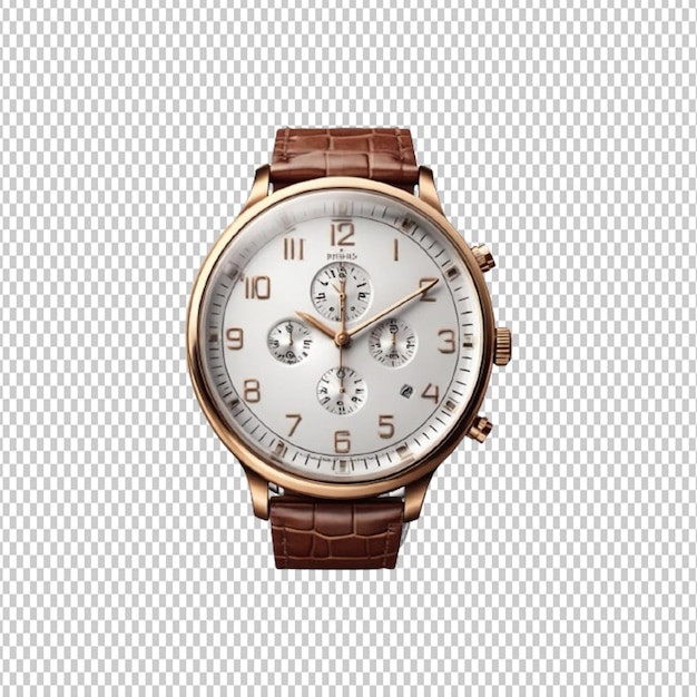 An illustration of a modern wrist watch isolated on a transparent background