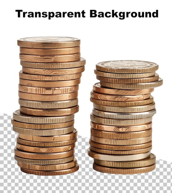 PSD an illustration of a pair of coin stacks on transparent background