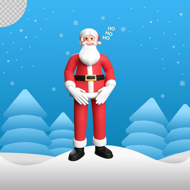 Illustration of Santa Claus 3d laughing