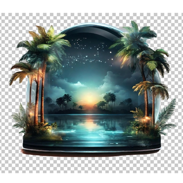 PSD illustration scene on transparent background