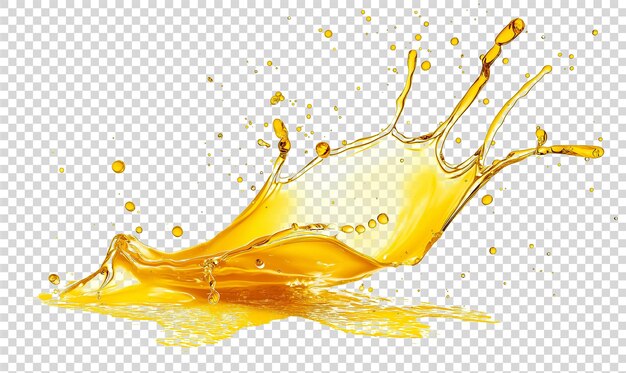 an illustration of a splash of yellow liquid on a transparent background